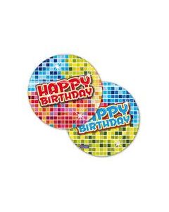 6 assiettes Happy Birthday - Ø 18 cm
