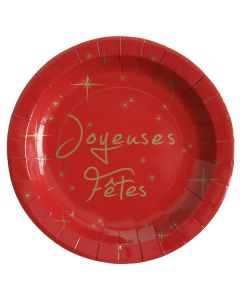 10 ASSIETTES JOYEUSES FETES ROUGE