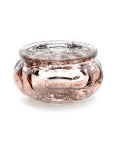 x4 Bougeoire verre Rose Gold 3 cm