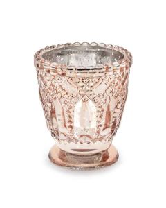 x4 Bougeoir verre Rose Gold 8 cm