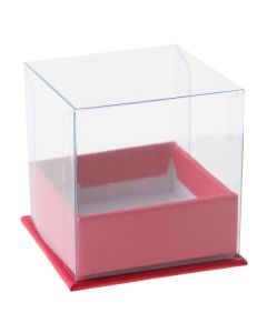 4 boîtes à dragées cubes fucshia