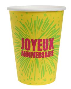 Gobelet Joyeux anniversaire jaune img1