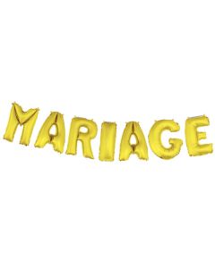 Ballon lettre Mariage or