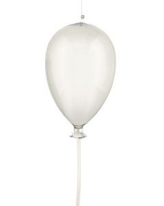 Faux ballon blanc transparent en verre à suspendre