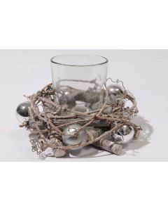 Couronne branchage argent pour photophore
