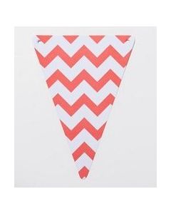 5 fanions chevron 15 x 21 cm – corail