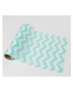 chemin table chevron menthe