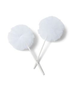 2 Pompons de tulle sur pique - blanc