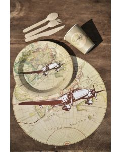 6 sets de table globe terrestre - voyage