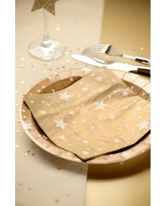 Serviettes de table étoile or x10