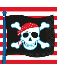 Serviettes Drapeau de pirates - Pirates - x16 - PM