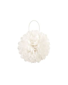Boule Fleurs Tissu Ivoire - 13 cm