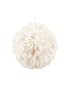 Boule Fleurs Tissu Ivoire - 30 cm
