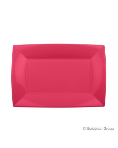 8 assiettes rectangulaires - corail