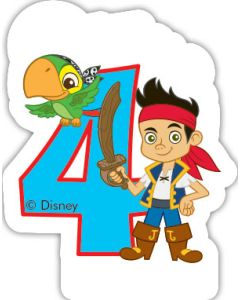 Bougie d'anniversaire n°4 - Jake et les Pirates