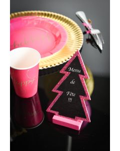 Marque-place ardoise sapin - Fuchsia