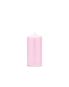 bougie cylindre mat - couleur rose poudré - 12 x 6 cm