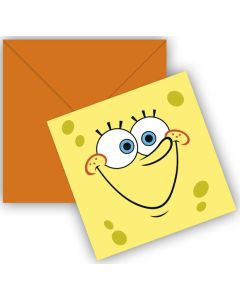 6 cartes d'invitation Bob l'éponge