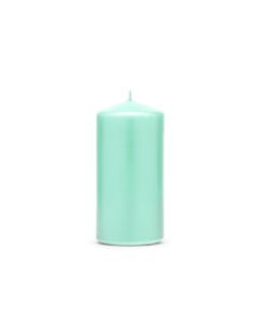 bougie cylindre mat - couleur menthe - 12 x 6 cm