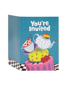 8 Invitations tasses à café party