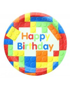 x10 Assiettes cube Happy Birthday