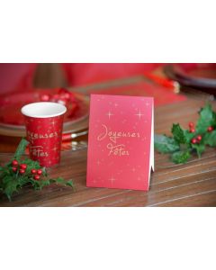 Marque table « Joyeuses Fêtes » rouge x6