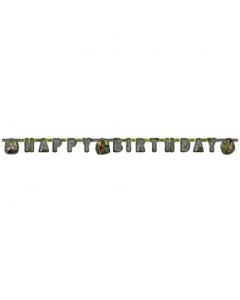 Bannière Happy Birthday attaque de dinosaure 