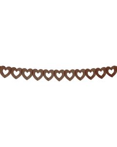 Guirlande coeurs evides - chocolat