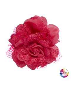 Barrette fleur rouge