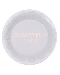 Assiette Beautiful Day lin et rose gold