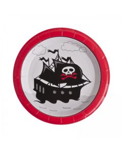 Assiette Pirate les 10 pièces de coloris rouge