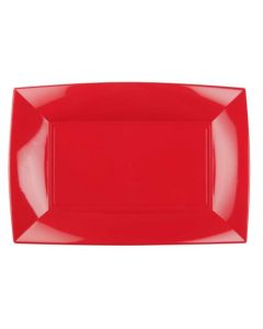 assiette rectangulaire rouge