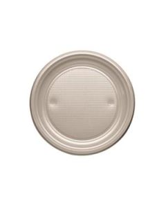 25 assiettes plastiques taupes rondes - 17 cm