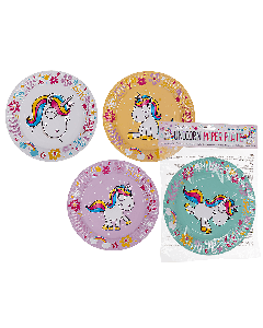 8 Assiettes licorne - 23 cm pas chères