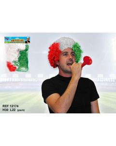 Perruque de supporter – Rouge, Vert et Blanc