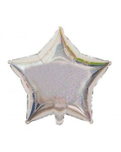 Ballon hélium étoile irisée - Argent - 48 cm x 45 cm