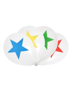 Lot de 8 ballons à motif étoile - multicolore