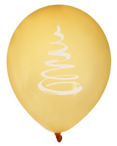Ballons à motif sapin de couleur or - lot de 8