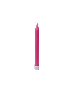 10 bougies lisses fuchsia + bobèches