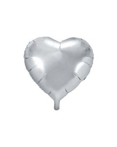 ballon hélium coeur argent