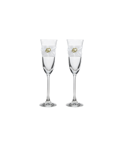 2 flûtes à champagne – double cœur