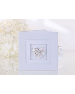 Livre d'or mariage coeur fleur blanc