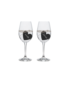 2 verres à vin – Cœur personnalisable