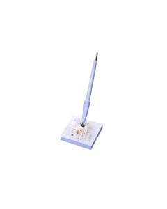Socle stylo rose éclose