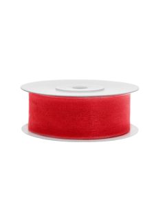 Ruban organdi 25 mm - rouge clair