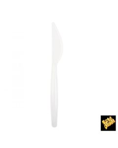 20 couteaux plastique blanc