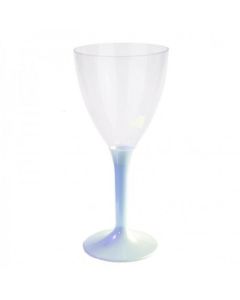 10 verres à vin bleu perle