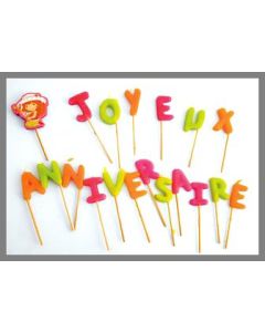 Bougies "joyeux anniversaire" + personnage