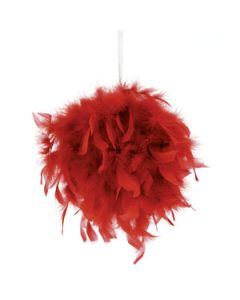 Boule Plûmes rouge – 40 cm