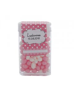 Boîte à bonbons zig zag pois rose